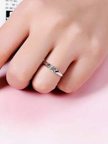 1 pieza Anillo de piedra de circonita cúbica de lujo, adecuado para mujeres, ideal para bodas, compromisos, fiestas de aniversario, regalos del Día de San Valentín - 2# - Ver 6