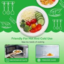 20/50 piezas Platos desechables gruesos y redondos - Aptos para microondas, a prueba de grasa, adecuados para barbacoa, picnic, camping al aire libre, catering - Para comida caliente y fría - Multicolor - Ver 5