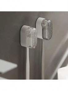 1/2个免钻孔自动防尘盖牙刷架，壁挂式牙刷收纳架 - 彩色 - 查看 7