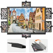 EZIFY Extra Large Portable 6-Drawer Jigsaw Table - Puzzle Mat Included For 1000-Piece Puzzles, Storage Drawers Design - Xám - Xem 5