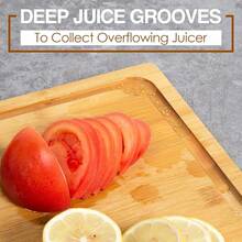 Extra Large Cutting Board, 16\ Bamboo Cutting Boards For Kitchen With Juice Groove And Handles Kitchen Chopping Board For Meat Cheese Board Heavy Duty Serving Tray, L, - 16inchLx10inchW - View 4