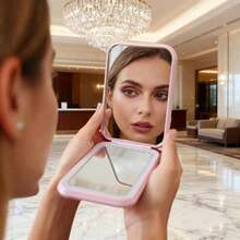Mirrors Travel Essentials For Women Your Must Have Touch Up Mirror Stash It In Your Purse For Last Minute Edge And Lash Checks On The Go - 粉紅色-b - 查看 3