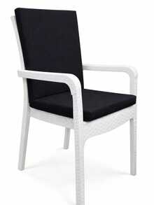 Garden, Balcony & Living Room Chair Cushion With Backrest - Black - View 4