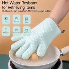 2 Pairs Heat Resistant Microwave Oven Gloves, High Temperature Silicone Microwave Oven Gloves, Heat Resistant Gloves, Thick Silicone Microwave Oven Gloves, Suitable For Microwave Oven, Baking And Kitchen, With High Temperature Insulation Function. - Multicolor - View 3