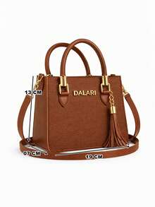 Women Elegant Party Casual Chic Small Handbag Tote Bag With Adjustable Strap Mini Bag (Autumn Winter) - 鏽棕色 - 查看 3