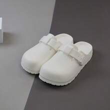 Men's Slip-On Slippers, Casual Versatile Couple Hollow Thick Bottom Slouchy Mule Sandals, Beach Shoes, Breathable Men Casual Slides - White - View 2