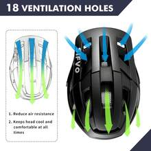 [Envíos locales] Casco de Bicicleta Unisex Talla M/L 54-62cm, con Visera,  y Cómodo, para Ciclismo de Montaña y Carretera, Adultos y Jóvenes - Negro - Ver 5
