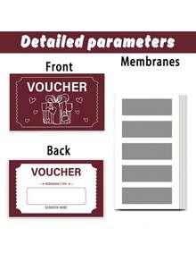 20张刮刮卡优惠券，带刮刮膜，趣味刮刮设计，营造气氛，适用于婚礼用品、周年纪念、生日、节日、派对和游戏，礼品券 - 彩色 - 查看 5