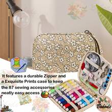 87PCS Printing Sewing Kit Pattern Sewing Set Travel Sewing Supplies With Zipper Sewing Kit Case, 87 PCS Professional Sewing Accessory For Emergency, Home - MY - View 7