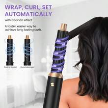 ATOPSKINS 2026升级版五合一热风吹风机及专业沙龙级造型工具 | 5个可拆卸替换刀头 + 3档精准温度设置 | 自动卷发及多种造型（卷发/波浪/直发/柔顺/蓬松/内卷/外卷） | 防毛躁、防静电、持久定型，打造轻盈层次感/刘海造型 - 黑色 - 查看 6