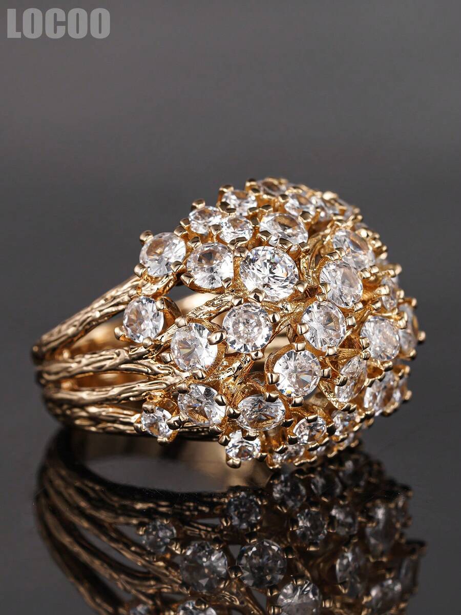 1 PC Romantic Cubic Zirconia Ring For Women For Wedding Engagement Anniversary Party Jewelry Valentine's Day Gift - 1# - View 1