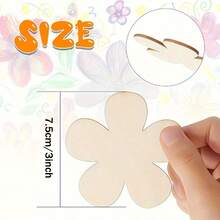 10 piezas/20 piezas Piezas decorativas de madera con forma de flor con cuerdas, accesorios decorativos de flores de madera en blanco, decoraciones florales DIY, artículos decorativos de tiras de madera - Multicolor - Ver 2
