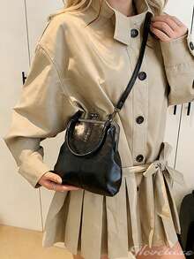 Elegant Commuter Crossbody Bag With Quick Access Buckle Design Textured Faux Leather Crossbody Bag For Working Professionals Versatile Handbag Perfect For Travel And Casual Wear Purses And Bags Women Tote Bag Summer Crossbody Bags For Women Beach Bag Shoulder Bag Y2k Beach Accessories For Women - 彩色 - 查看 8