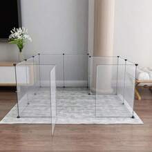Transparent Clear Small Animal Playpen Guinea Pig Cages Puppy Dog Pet Rabbit Bunny Indoor Outdoor Fence Pen Enclosure White Plastic Playpen 12 X 12 Inch Panels - 28" X 20"/ 12 Panels - View 3
