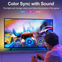 44-Key Smart Remote Control +App Music Synchronization Self-Adhesive LED Light Strip, 6 DIY Modes For Timed Color Adjustment, RGB Smart Light Strip, Suitable For Bedroom, Living Room And Party Decoration. - Multi-color light - View 5