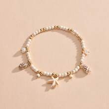1pc Bohemian Beach Style Beaded Resin Starfish & Shell Pendant Anklet, Suitable For Daily Commute And Vacation Wear - Multicolor - View 3
