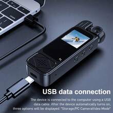 2K Mini Cámara Portátil, Pantalla de 1.3", Lente Rotativa 180°, Cámara Compacta Vestible con Visión Nocturna Infrarroja, Adecuada para Bicicleta, Batería de Gran Capacidad de 1000mAh, Tiempo de Espera Extra Largo - Negro - Ver 5