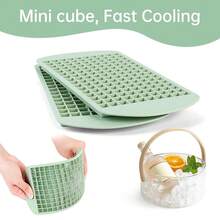 Silicone Mini Ice Cube Tray, 160 Nugget Ice Cube Molds Easy Release Small Ice Cube For Chilling Whiskey Cocktail, Stackable Ice Trays For Freezer (Lime) - Chanh xanh - Xem 7