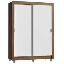 Ropero Closet Madesa Dalas Plus 2 Puertas Con Pies Color Marrón y Blanco - Marrón y Blanco - Ver 2