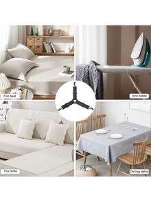 4pcs Bed Sheet Straps, Easy To Install Bed Sheet Clips, Fitted Sheet Clips Sheet Fasteners, Say Goodbye To The Messy Sheets (Black-4 Pcs) - B-Black - View 6