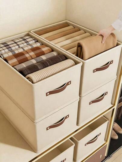 1pc Foldable Oxford Cloth Storage Box, No Dividers, Lightweight, Suitable For Wardrobe, Clothes, Jeans, Sweaters, Home, Bedroom, Travel, Winter Clothing Storage, Ideal Gift For Valentine's Day, Mother's Day, Housewarming, Back To School