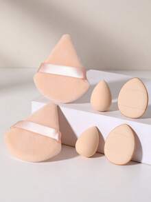6PCS Makeup Tools Set Including:2PCS Mini Makeup Sponges+2PCS Mini Air Cushion Powder Puffs+2PCS Triangle Powder Puffs - Multicolor - View 17