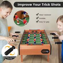 COSTWAY Wooden Table Football Set With Footballs For Adults And Kids, Natural - Apricot - View 7