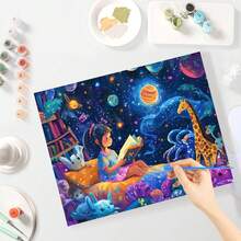 1 Set Sunflower Personalized DIY Digital Oil Painting Kit, Birthday Gift Puzzle Set, No Painting Experience Required, Can Be Used As Wall Art, Easy To Complete Exquisite Artwork, Size 40x50cm - Mustard Yellow - View 15