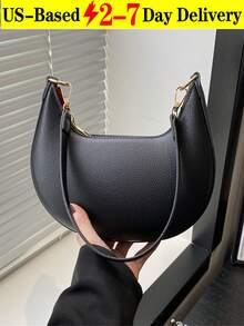 1pc Coffee Brown Crescent-Shaped PU Leather Shoulder Bag, Fashion Simple Solid Color Women Underarm Bag, Autumn/Winter Can Be Used As Valentine's Day, Thanksgiving, Halloween,Christmas Gift. - Nhiều màu - Xem 11