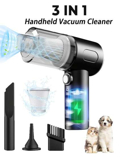 Portable Cordless Handheld Vacuum Cleaner - USB Rechargeable, For Home, Car, Office - Lightweight & Versatile For Pet Hair, Keyboards, And Window Gaps