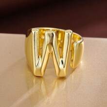 1pc Minimalist Plain Letter Design Adjustable Open Ring For Women - Multicolor - View 48