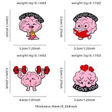 1 Ghim cài áo hình não bộ dễ thương - Có hình các nhân vật não bộ đang nâng vật, đọc suy nghĩ, khớp thần kinh và yêu thương, kèm theo dòng chữ hài hước, đế kim loại và viền đen, ghim cài áo bằng kim loại dành cho học sinh, nhà khoa học và những người yêu thích meme, có thể đeo hàng ngày hoặc làm quà tặng, phụ kiện thời trang chủ đề khoa học thần kinh đáng yêu. - Nhiều màu - Xem 6