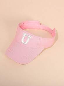 Mũ chống nắng mềm mại và thoáng khí cho trẻ em, nhiều lựa chọn chữ cái từ A-Z, có lỗ xỏ tóc đuôi ngựa, có thể điều chỉnh, phù hợp cho hoạt động ngoài trời và sử dụng hàng ngày, chống tia UV. - Hồng - Xem 11