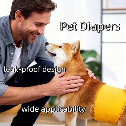 1pc Washable Male Dog Diaper, Adjustable Reusable Puppy Wrap (L) For Male Dogs | High Absorbency Puppy And Adult Dog Diapers, Reusable Male Dog Diaper, Reusable Male Wrap, High Absorbency Male Dog Pee Pad, Reusable Male Dog Wrap Diaper For Incontinence Or Urination Stimulation In Dogs