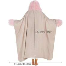 MANTA CON CAPUCHA TIPO SLEEPING - Blanco y Negro - Ver 2