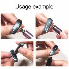 Que que từ tính hai đầu có hạt thủy tinh, nam châm hình mắt mèo, dụng cụ chuyên dụng cho tiệm nail, nam châm hình trụ hình mắt mèo kiểu Pháp có nắp bảo vệ. - Bạc - Xem 8