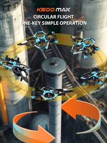 4DRC K500 Foam Toy Remote - Control Aircraft Model, With 360° Stunt Rolling & Circling Functions | Altitude Hold System | Beginner - Friendly Drone With LED Lights | USB - Rechargeable Remote - Control Plane, Perfect Gift For Boys' Birthday/Christmas/Halloween - Blue - View 5