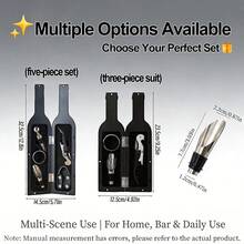 3/5 Pcs Elegant Design Red Wine Accessories Set, Corkscrew, Bottle Stopper, Pourer, Gift Box For Valentine's Day, Chinese New Year, Birthday, Wedding, Anniversary, Housewarming, Home Bar Daily Use - Multicolor - View 5