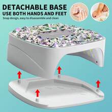 UV LED美甲灯，镶嵌闪亮水钻，专业凝胶指甲油烘干机，配备智能传感器和4种定时设置，沙龙级美甲护理工具，理想的新年/生日礼物，美甲用品 - 白色 - 查看 3