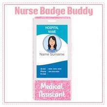 Medical Assistant Badge Buddy With MA Badge Reel Retractable Nursing ID Clip Vertical Badge Identification Tags Pink Medical Assistant - 如圖 - 查看 7