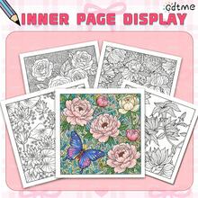 GDTME An Adult Coloring Book For Relaxation And Meditation, Featuring 24 Pages Of Mandalas, Beautiful Flowers, And Other Patterns. Exquisite And Unique, Mindfulness-Focused, Helps Relieve Work-Related Stress, Promotes Mental Health, And Makes A Great Birthday Gift, Anniversary Gift, Back-To-School Gift, Or Easter Gift For Family And Friends. Can Also Be Used As Stationery, Room Decor, Or Office Supplies. Size: 7.9 X 7.9'', Give 5 Stickers. - Relaxation Meditation - View 4