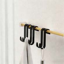 1/3pcs Towel Rack Hooks, Radiator Mounted Hanger Clips, No Drilling Strap Hooks For Hanging Towels & Clothes, Multifunctional Drying Rack, Suitable For Bathroom, Kitchen, Laundry Room Storage, Space Saving Home Decor, Dorm Essential, Housewarming Gift, Spring Home & Back To School Necessity - Black - View 7