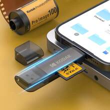 Kodak 柯达四合一读卡器 USB3.0 和 Type-C 通用卡适配器 多功能适配器，适用于 SD 卡和 Micro SD 卡 - 黑色 - 查看 5