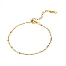 1pc 304 Stainless Steel Waterproof Minimalist Chain Anklet Dainty Classic Chain Anklets For Women Beach Holiday Stacking Jewelry Daily Wearing - 1個 - 查看 8
