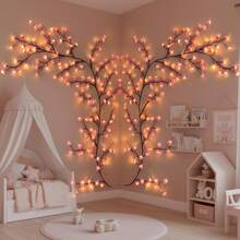 Albero di ciliegio artificiale con luci, adatto per feste, ristoranti, sale da ballo, decorazione da parete, matrimoni, decorazioni natalizie, per creare un'atmosfera domestica - B-Rosa - Visualizzare 4