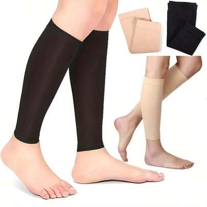 Leg Compression Support Sleeve With Adjustable Non-Slip Compression Strap, Elastic & Breathable, Suitable For Men And Women Sports, Fitness, Running And Gym Use