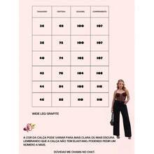 Calça Jeans Wide Leg Preta Calça 100% Algodão Pantalona Cintura Alta - PRETA - Visão 5