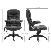 High-Back Office Chair, Massage Chair, Faux Leather, Swivel, Black - Black - View 3