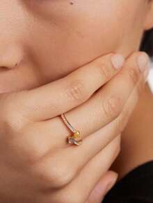 925 Sterling Silver Elegant Pave Zirconia Clover Adjustable Ring, Designed For Girls, Fashionable & Unique Designer Jewelry - Ring - View 3