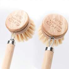 EKOSECRET Cleaning Brush, Long-Handled Multi-Functional Kitchen Cleaning Brush, Pot Brush, Dish Brush, Durable Kitchen Brush, Cookware Brush, Kitchen Sink And Countertop Brush, Cleaning Supplies, Cleaning Tools - A-Light Brown - View 6